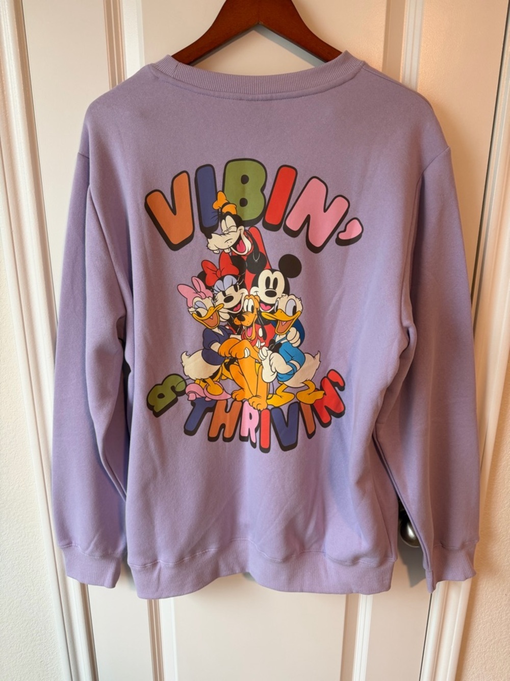 ⚡️NWT Disney x Women Sweater Lavender 'Vibin' & Thrivin' Crewneck